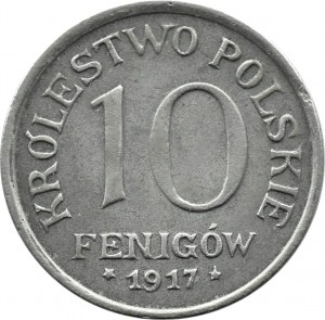 Królestwo Polskie, 10 fenigów 1917, Stuttgart, 
