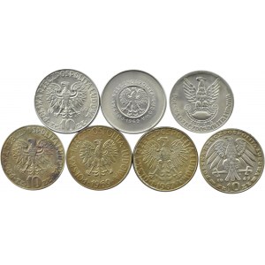 Polen, PRL, Lot von sieben 10 Zloty 1967-1969, Warschau