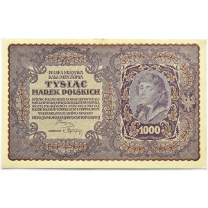 Poland, Second Republic, 1000 marks 1919, 1st series AS - type 7, Warsaw