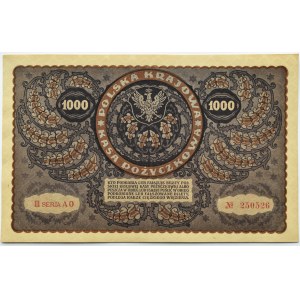 Poland, Second Republic, 1000 marks 1919, III SERIES AO, type 8, Warsaw, beautiful!