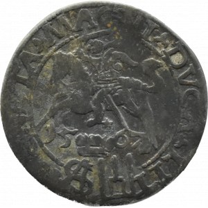 Sigismund II. Augustus, Litauischer Pfennig für den polnischen Fuß, 1567, Tykocin