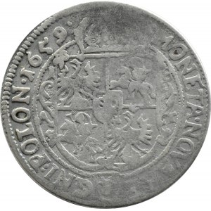 John II Casimir, ort 1659 AT, Poznań, ornaments at the shield of the coat of arms