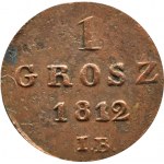 Herzogtum Warschau, Pfennig 1812 I.B., Warschau, IB - eng beieinander