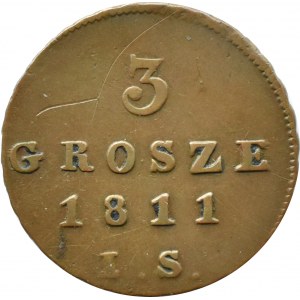 Księstwo Warszawskie, 3 grosze 1811 I.S., Warszawa