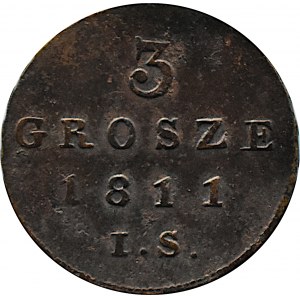 Księstwo Warszawskie, 3 grosze 1811 I.S., Warszawa