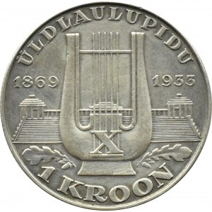 Estonia, 1 korona 1933, Harfa, Tallin