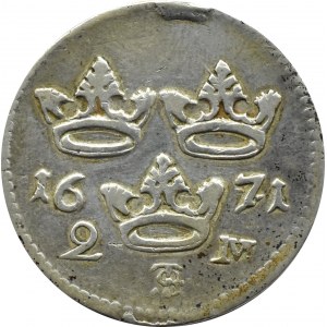 Szwecja, Karol XI, 2 marki 1671, Sztokholm