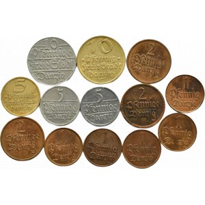 Free City of Danzig, set of small coins 1923-1937, Berlin