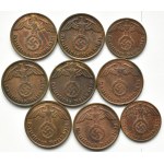 Niemcy, III Rzesza, 1-2 pfennig 1936-1940, rzadsze mennice