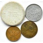 Deutschland, Lot von 4 Marken, Bronze, Aluminium, Porzellan
