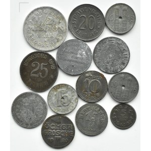 Germany, flight of 13 metal notgelds