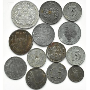 Germany, flight of 13 metal notgelds