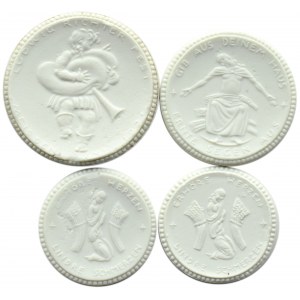 Germany, Saxony, lot of 4 coins 5-10 marks 1921, Meissen (3)