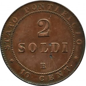 Vatican, Pius IX, 2 soldi (10 cent.)1867 R, Rome