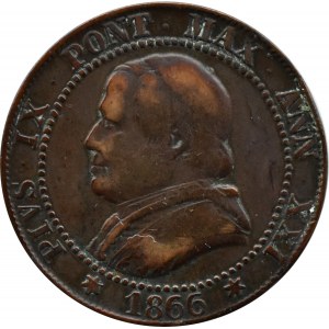 Vatikan, Pius IX, 1 Soldo (5 Jh.) 1866 R, Rom
