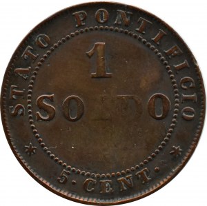 Watykan, Pius IX, 1 soldo (5 cent.) 1866 R, Rzym