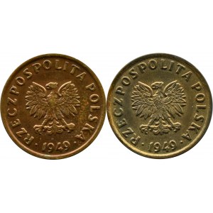 Poland, RP, 5 pennies 1949, Basel, two beautiful pieces