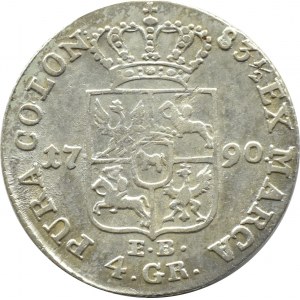 Stanislaw A. Poniatowski, 4 silver pennies (zloty) 1790 E.B.