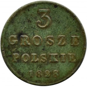 Nikolaus I., 3 Pfennige 1828 F.H., Warschau