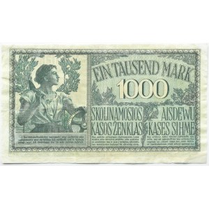 Poland/Germany, Kaunas, 1000 marks 1918 OST, series A, seven-digit number