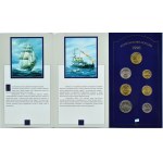 Russia, lot of 6 coins 1996 in case, 300th anniversary of the Russian fleet, UNC