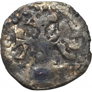 Ladislaus the Short, denarius without date, helmet/eagle