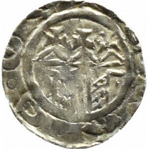 Bolesław II Śmiały, denar - król w koronie i litera Z