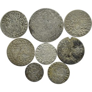 17th century, lot of 8 silver coins from the period of Royal Poland