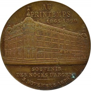 Francja, Jules Jaluzot, medal upamiętniający otwarcie Domu Handlowego Au Printemps 1890