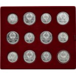 UdSSR, Moskau 80, Flug von Silbermünzen im Originaletui, einfacher Stempel