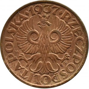 Poland, Second Republic, 2 pennies 1937, Warsaw, Beautiful!