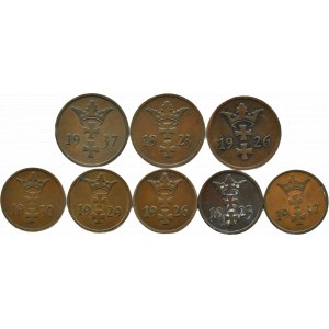 Wolne Miasto Gdańsk, komplet drobnych monet 1923-1937, Berlin