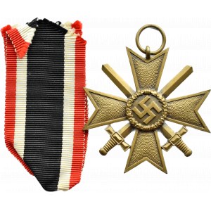 Deutschland, Drittes Reich, Kriegsverdienstkreuz Zweite Klasse für 1939 mit Schwertern, Klasse II, Ref. 95-Adolf Scholze - Grünwald