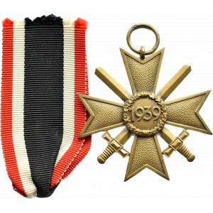 Deutschland, Drittes Reich, Kriegsverdienstkreuz Zweite Klasse für 1939 mit Schwertern, Klasse II, Ref. 95-Adolf Scholze - Grünwald