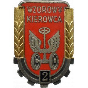Polska, PRL, odznaka wzorowy kierowca 2, wzór 53, oryginalna nakrętka