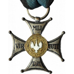 Polska, II RP, Krzyż Virtuti Militari (Krupski/Matulewicz), numerowany 4522, z oryginalna wstążką
