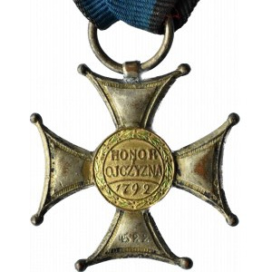 Polska, II RP, Krzyż Virtuti Militari (Krupski/Matulewicz), numerowany 4522, z oryginalna wstążką