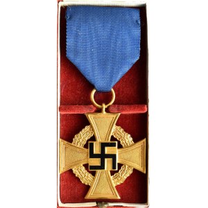 Deutschland, Drittes Reich, Beamtenkreuz für 40 Dienstjahre, goldene Ausführung, Box