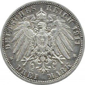 Deutschland, Anhalt, Friedrich II., 3 Mark 1911 A, Berlin