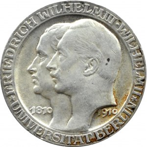 Deutschland, Preußen, Wilhelm II., 3 Mark 1910 A, Berlin, 100-jähriges Jubiläum der Universität Berlin