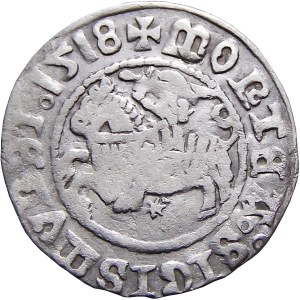 Sigismund I the Old, half-penny 1518 MONTEA, Vilnius, RARE (12)