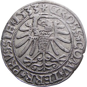 Zygmunt I Stary, grosz pruski 1533, Toruń, PIĘKNY!