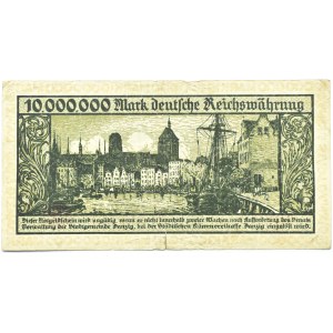 Freie Stadt Danzig, 10 Millionen Mark 1923, ohne Serienbrief