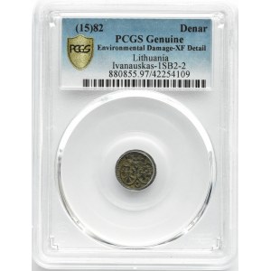 Stefan Batory, denarius 1582, Vilnius, PCGS XF, EXTREMELY RARE coin!!!!