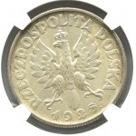 Polska, II RP, Kłosy, 2 złote 1925 z kropką, Londyn, NGC MS63