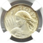 Polska, II RP, Kłosy, 1 złoty 1925, Londyn, NGC AU58