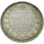 Rosja, Mikołaj I, rubel 1854 HI, Petersburg, 7 pęczków w wieńcu