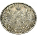 Russland, Nikolaus I., Rubel 1854 HI, St. Petersburg, 7 Sträuße in einem Kranz