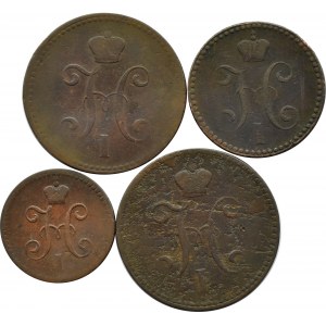Russland, Nikolaus I., Flug von vier Münzen 1-3 Kopeken 1840-42, Izhorsk