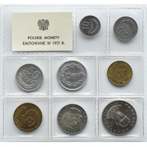 Polska, PRL, polskie monety, 10 groszy-20 złotych 1977, Warszawa, UNC